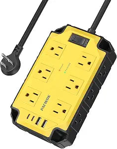 12AC Magnetic Heavy Duty Power Strip, 6.5 FT Extension Cord Surge Protector