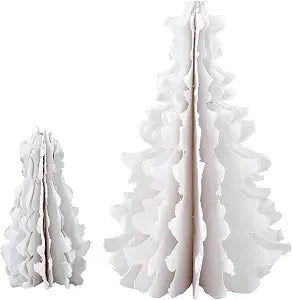 Santa Barbara Design Studio Christmas Dcor - Folding Paper Holiday Trees, Set of 2, White