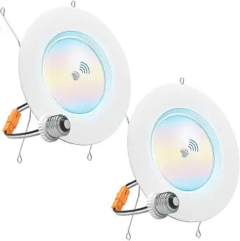 Sunco 2 Pack 6 Inch Retrofit LED Recessed Light with Motion Sensor, 5CCT
