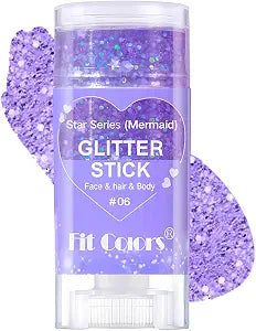 Waterproof Festival Glitter Stick, Green & Purple, Hair, Face & Body (#6)