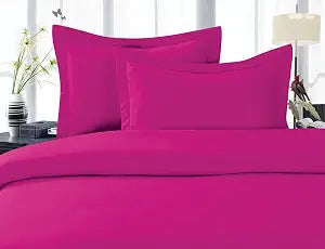 CELINE LINEN Best, Softest, Coziest Duvet Cover Ever! 1500 Premier Hotel Quality Luxury Super Soft Wrinkle Free 3-Piece Duvet Cover Set, Full/Queen, Hot Pink