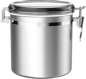 ENLOY 165oz Stainless Steel Airtight Canister for Kitchen with Clear Lid