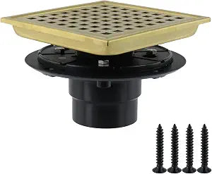 1Pcs Stainless Steel Floor Drain with Grid and Flange Adapter