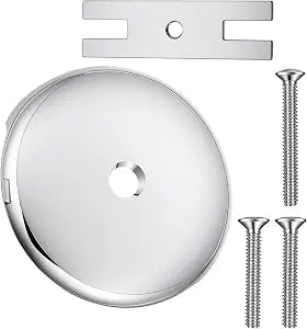 Tub Overflow Plate, Stainless Steel Single Hole Overflow Cover with Matching Screws, Replacement Panel for Bathroom Bathtub, Sink, and Laundry Tub Repair