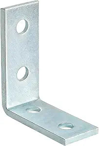 4Pcs 4 Hole 90 Degree Bracket for 1 5/8 Strut Channel, Heavy Duty L Brackets Fitting Galvanized Connectors, 5mm Thickness