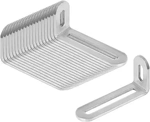 GBGS 20 Pack Stainless Steel Slotted L Angle Bracket,3-1/8"L x 1-1/4"H