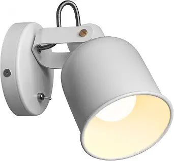 Aisilan Hardwired Wall Sconce, On/Off Switch, Adjustable, E26 Bulb, White