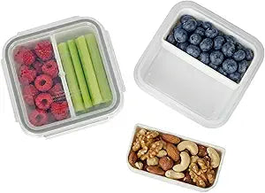 carrotez 2 Compartment Small Snack Containers, 1.1 cup - 2 Pack