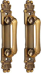 Haofy 2Pcs/Set European Style Door Handle, Antique Wardrobe Handles Metal Sliding Door Handle for Drawer Cupboard Accessory