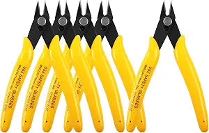 HongWay 5pcs Yellow 5" Micro Flush Cutters for Electronics Crafts