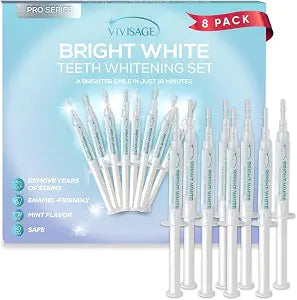Venus Visage Teeth Whitening Gel Refill Kit Syringes (8 Pack) - 35% Carbamide Peroxide Teeth Whitener - No Sensitivity Teeth Whitening Gel for Trays - Teeth Whitening Kit Syringes for Brighter Smile