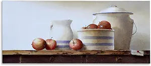 Farmhouse Apples Still Life, 17 x 40 Inch Canvas Wall Art