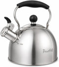2 Qt Whistling Tea Kettle, Stainless Steel Stovetop Kettle, Silver