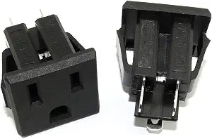 2PCS Black US Type Industrial Plug AC 125V 15A Panel Mount Outlet Power Socket