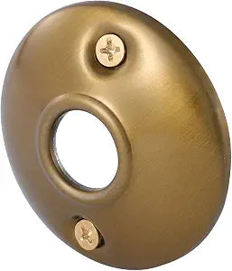 2 Pack Round Vintage Door Knob Rosettes Plates, Antique Brass