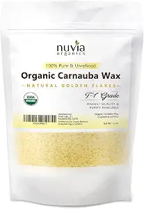 Nuvia Organics USDA Certified Carnauba Wax, 100% Vegan - Great for DIY Cosmetics, Food Grade, Various Uses, 16oz