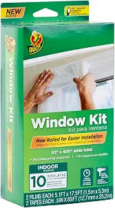Duck Brand Window Insulation Kit, 62 in x 420 in, Fits up to 10 Windows