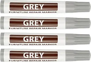 PATIKIL 4Pcs Furniture Markers Touch Up, Furniture Repair Kit Wood Markers for Scratches Wood Floor Holes Tables, Grey