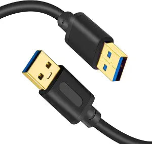 Tan QY USB 3.0 A to A Male Cable 12Ft, USB Male to Male Cable Double End USB Cord Compatible with Hard Drive Enclosures, DVD Player, Laptop(12ft)