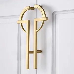 Mcredy Half Moon Cabinet Drawer Pulls, Semi Circle Luxury Gold Brushed