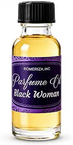 1 Oz Glass Bottle Black Woman Fragrance Body Oil Perfume