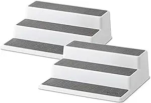 Copco Grey 2 Non-Skid 3-Tier Spice Rack Organizer for Pantry, 2-Pack, 10-Inch
