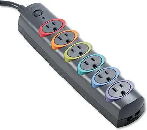 Kensington SmartSockets 6-Outlet, 6-Foot Cord, & 670 Joules Basic Surge Protector (K62146NA)