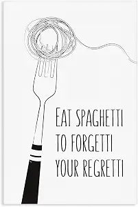 Funny Spaghetti Sass Kitchen, 16 x 24 Inch Canvas Wall Art