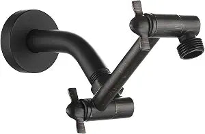 Shower Arm Extension, Solid Brass Shower Extender with Lock Joints, Lower or Raise Rain or Handheld Shower Head to Your Height & Angle (5 Inch, Oil Rubbed Bronze)