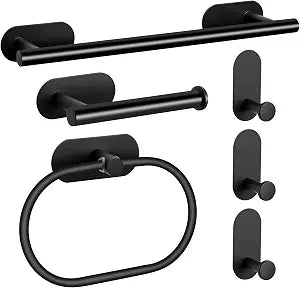 JiGiU Self Adhesive Towel Bar, Wall Mount No Drill Bathroom Hardware Set