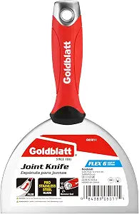 Goldblatt 6" Putty Knife, Stainless Steel Scraping Paint, Putty Knife Scraper with Hammer End, Soft Grip, Perfect for Drywall Repairing and Finishing