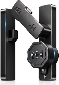 Barn Door Lock,Flip Latch Lock with Combination,90/180 Degree Sliding Door Latch,Cabinet 3-Digit Password Keyless,Gate Latches Bolt for Gate Barn Door Garage Shed Window(Black) (180 degree barn latch)