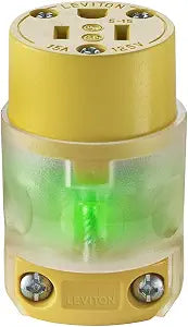 Leviton Grounding Lighted Cord End Replacement, 515CV-LIT