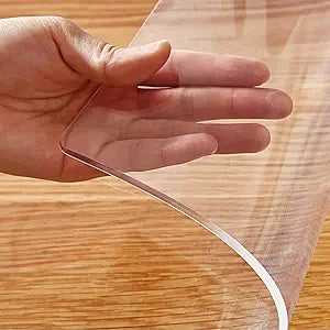 14x24 inch Clear Table Protector Plastic PVC Desk Protector Tablecloth Cover Office Desk Pad Mat Wood Furniture Glass Dining Tabletop Countertop Protection Waterproof Rectangular with Free Mouse Pad