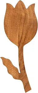 Santa Barbara Design Studio Charcuterie Boards Flower-Shaped Mango Wood Serving Tray for Cheese, Meat, and Fruit, 16" x 7", Tulip