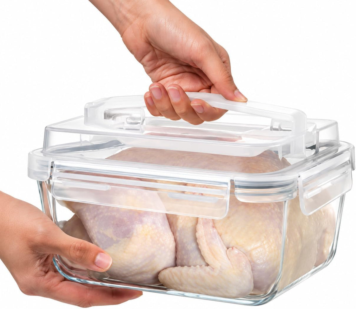 Razab 2700 Ml / 91 Oz / 11.5 Cups Large Glass Food Storage Containers with Lids - Glass Meal Prep Containers for Roasting & Storing Leftover, Glass Lunch Container, Microwave & Oven Safe