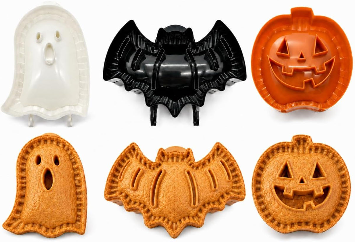 Beginner-Friendly Reusable Mini Hand Pie Press Mold, Festive Dough Sealer Molds, Shapes for Easy Filling, Shaping & Sealing of Homemade Pies and Pastries (Halloween Mold-B)