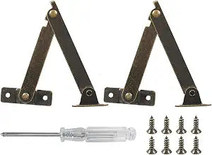 2Pcs Folding Lid Stay Hinge 3.46" x 0.43"Left Side Antique Bronze