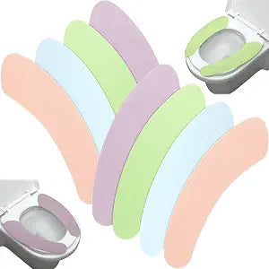 4 Pairs Bathroom Warmer Toilet Seat Cover Pads Washable and Reusable Toilet Seat Cushion Pad Warmer Cover Upgraded Cushion for Winter Bathroom, 4 Colors