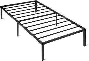 Amazon Basics Metal Bed Frame, Non-Foldable Platform Bed, Easy Assembly, Twin, 39W x 75L x 14H in, Black