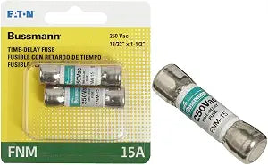 Cooper Bussmann BP/FNM-15 125-volt Type FNM Time Delay Cartridge Midget Fuse, 2 Pack
