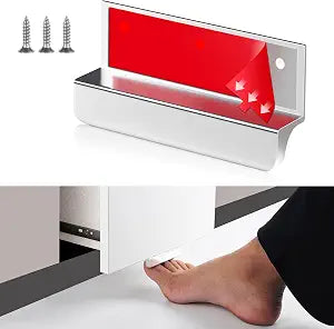 BaiNong Under Cabinet Foot Pull 4" Silver Stick on Cabinet Handles