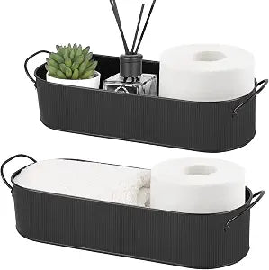 Mkono Metal Storage Basket, Toilet Paper Holder Bathroom decor, 2 Pack
