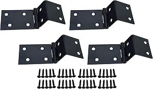 QCAA Heavy Duty Durable Steel Chest Hinge for Box, Door & Cabinet, 1-1/2" x 1.8 mm, Black, 4 Pack, Made in Taiwan