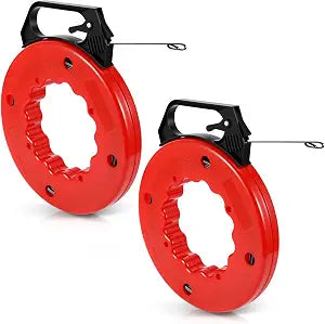 Tigeen 25 ft 2pcs Fish Tape Wire Puller 1/8 Inch Steel Electrical Fish Tool