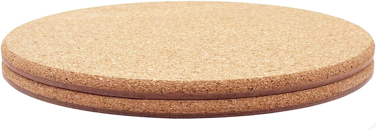Cork Plant Coasters, Double Layers Hard Cork, 12 Inch, 2 Pcs