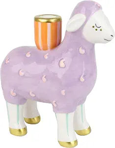 Talking Tables Ceramic Lamb Candle Holder Easter Table Decor Spring Home Styling Dining Table Festive Candle Holder Stoneware Figure for Birthday Weddings Seasonal Displays Hand Painted Gifts 6.8 Inch