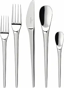 Villeroy & Boch NewMoon 5-Piece Flatware Place Setting, 18/10 Stainless Steel