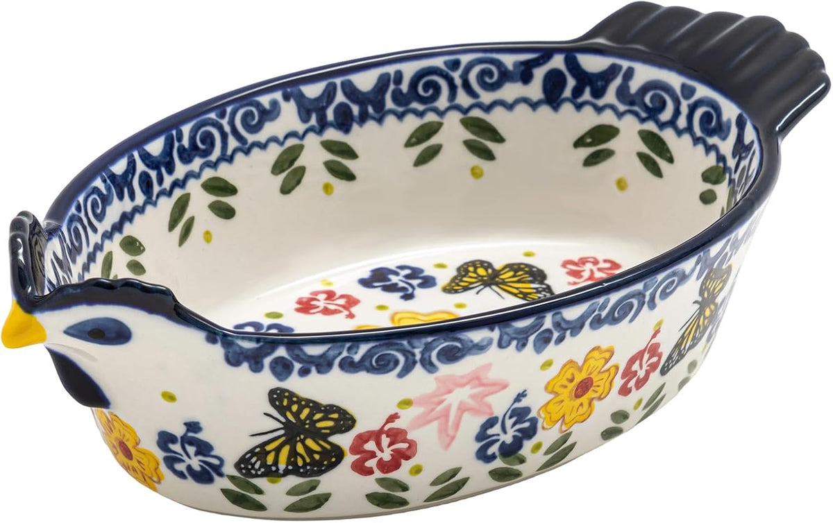 Uiifan 1 Pack 27 oz Ceramic Casserole Dishes Chicken Shape