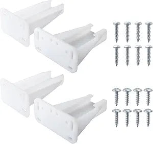 R 7227 Rear Drawer Track Back Plate and R 7240 Side Track Brackets, Plastic, White